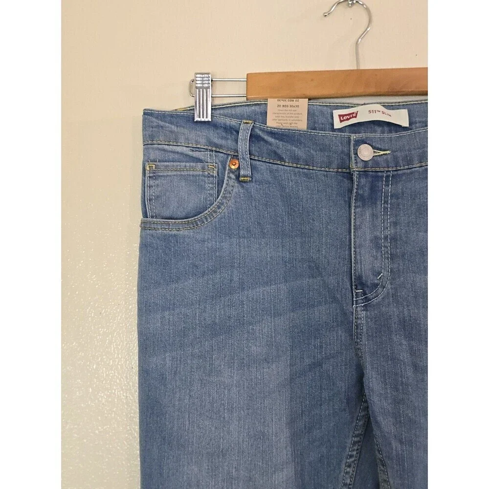 Levis 511 Slim Fit Jeans Mens 30x30 Light Wash Stretch Denim NWT